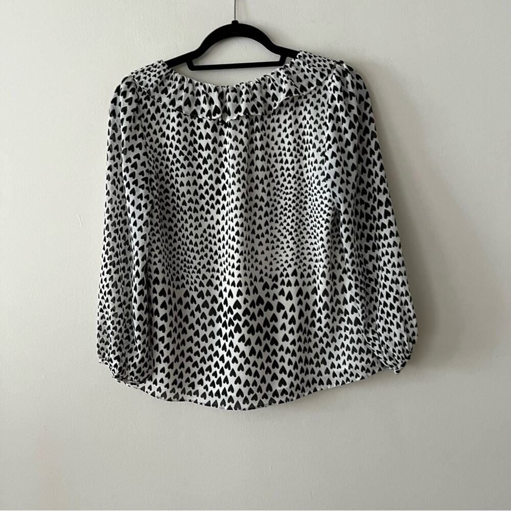 J. Crew Ruffle Heart Print Blouse - Picture 6 of 8